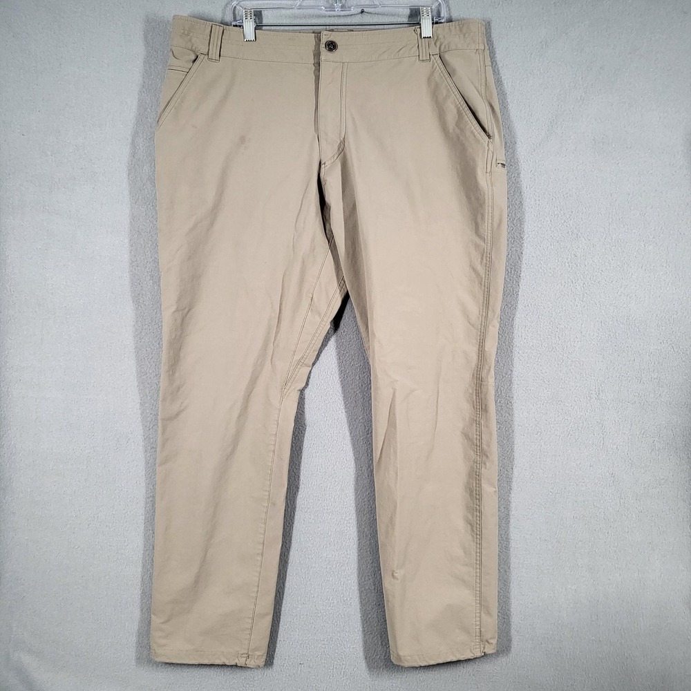 Kuhl Pants Men's 40x32 Khaki Cotton Blend Straight Fit Outdoor Hiking Lightweigh